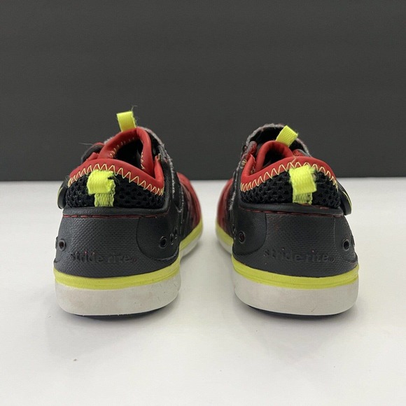 Stride Rite Made 2 Play Phibian Sneakers Red Black Hook Loop Water Rubber Shoe 5 - Picture 4 of 11